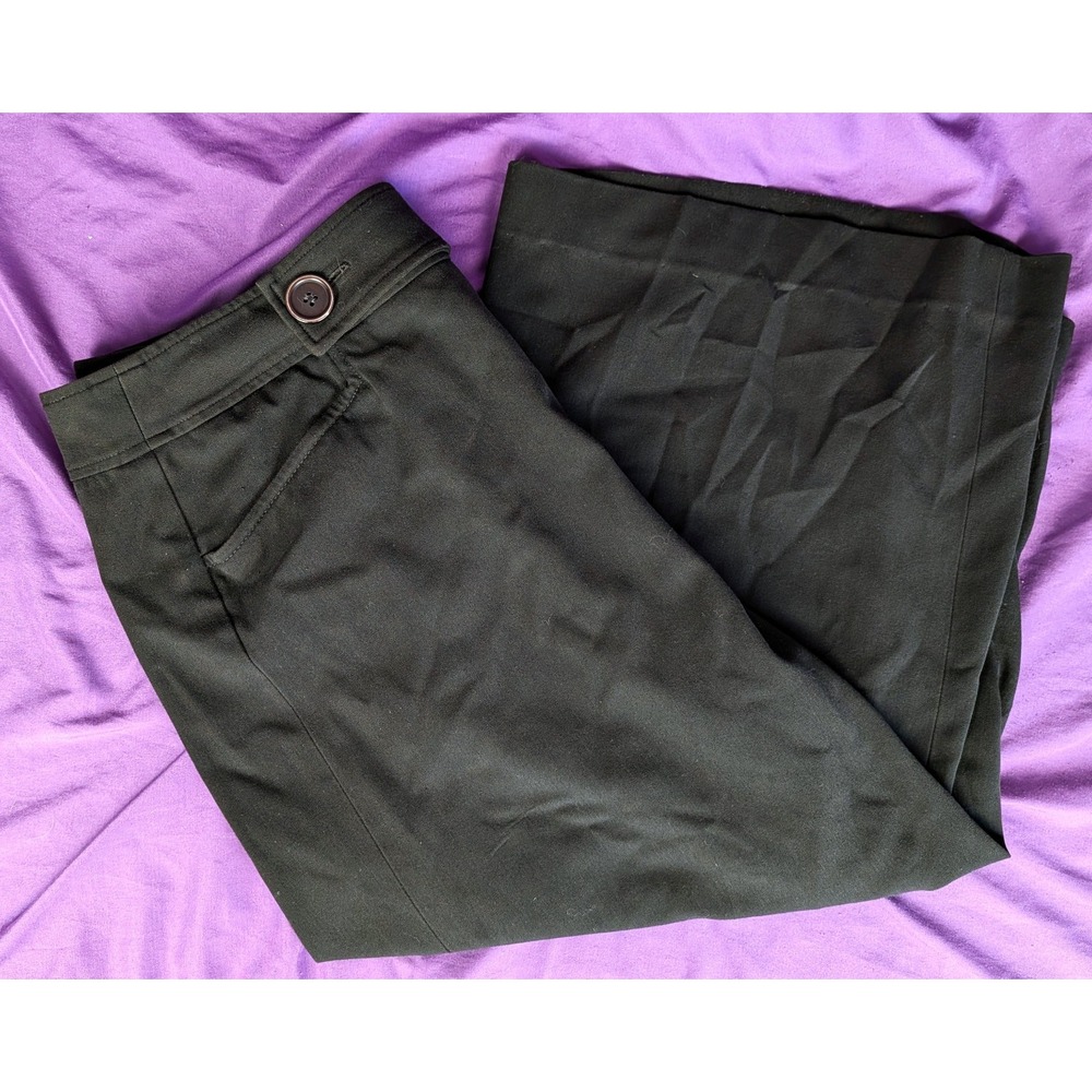 Nine West Bermuda Dress Shorts Black Stretch |Wide Leg Button Pockets Sz 14